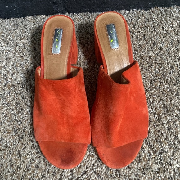 Burnt Orange Suede Sandals - Picture 2 of 4